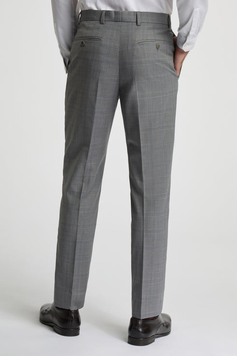 INDUS GREY SOFT CHECK SLIM TRS